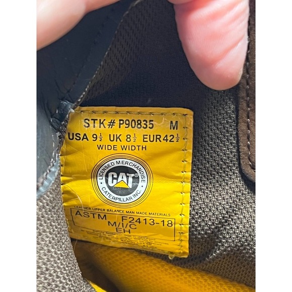 Cat Men's Hudson EH Steel Toe Cowboy Work Boots Mens 9.5 - Picture 9 of 9